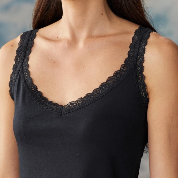 Sundance Delicate Lace V Neck Elan Tank Sz M Petite - Picture 13 of 13